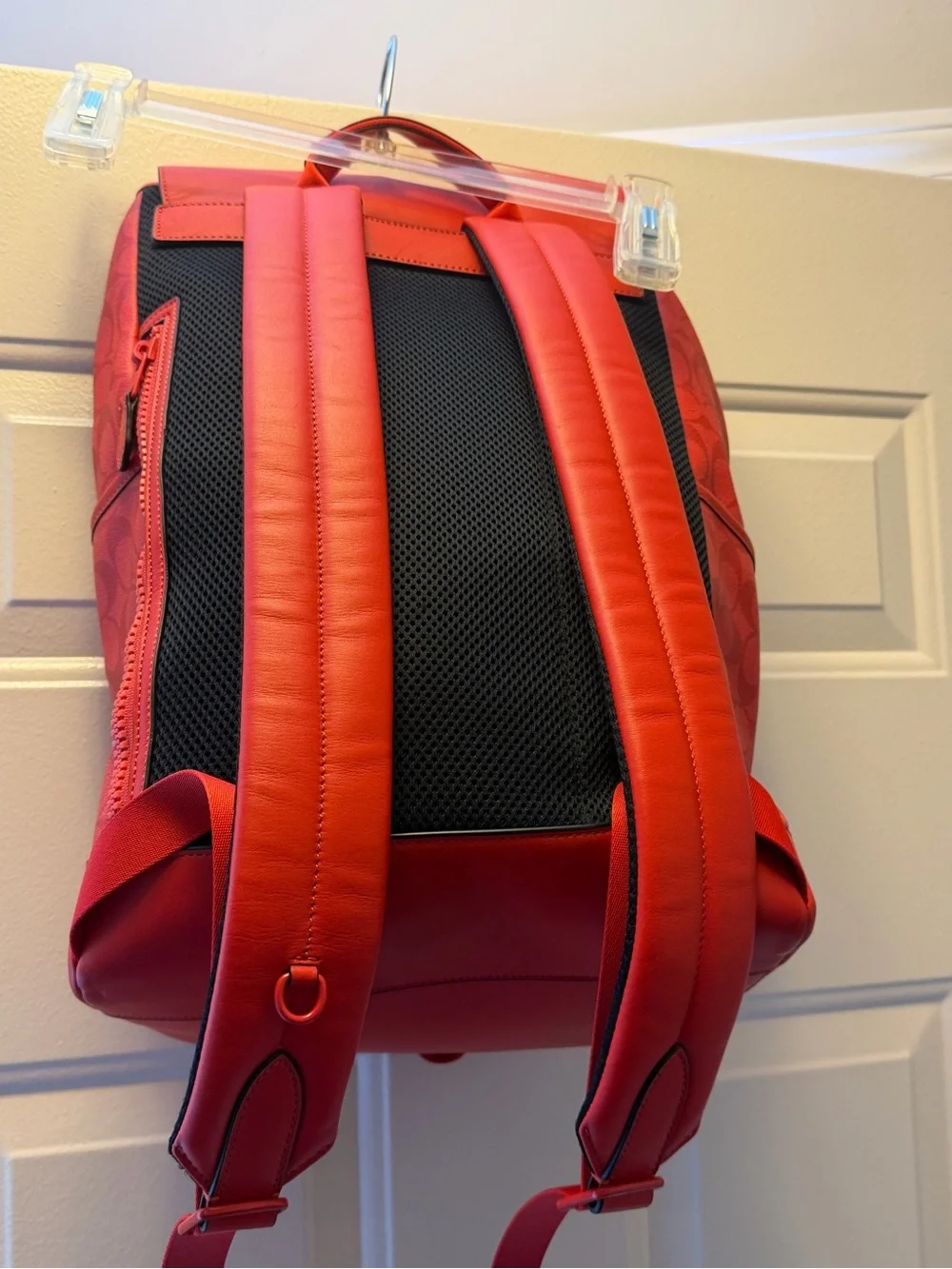 Coach Men’s Red Signature Canvas Backpack